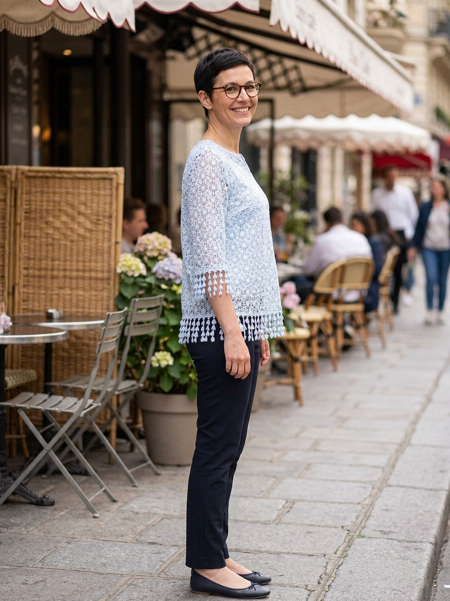 Crochet Top with Fringe Edging