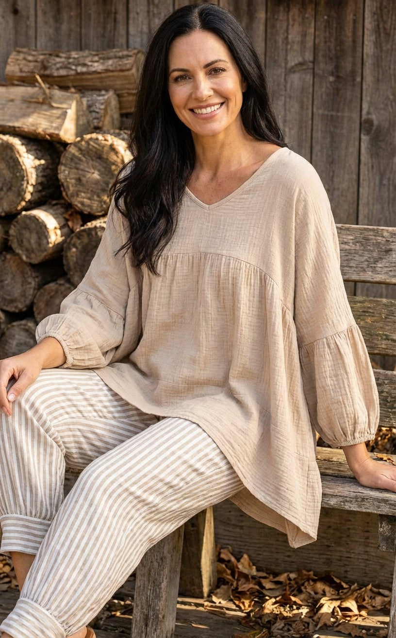 Curve V Neck Oversized Top