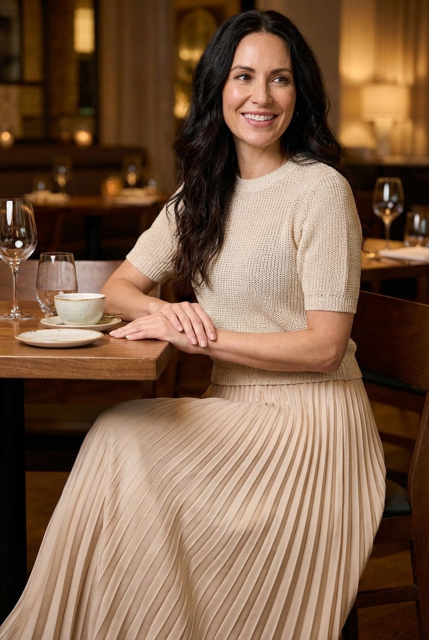 Short Sleeve Jumper Pleated Dress