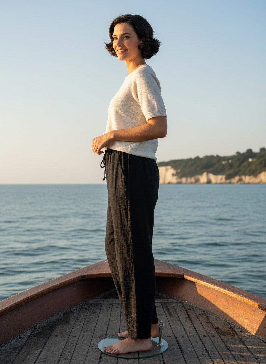 Wide Leg Italian Cotton Pocket Trouser