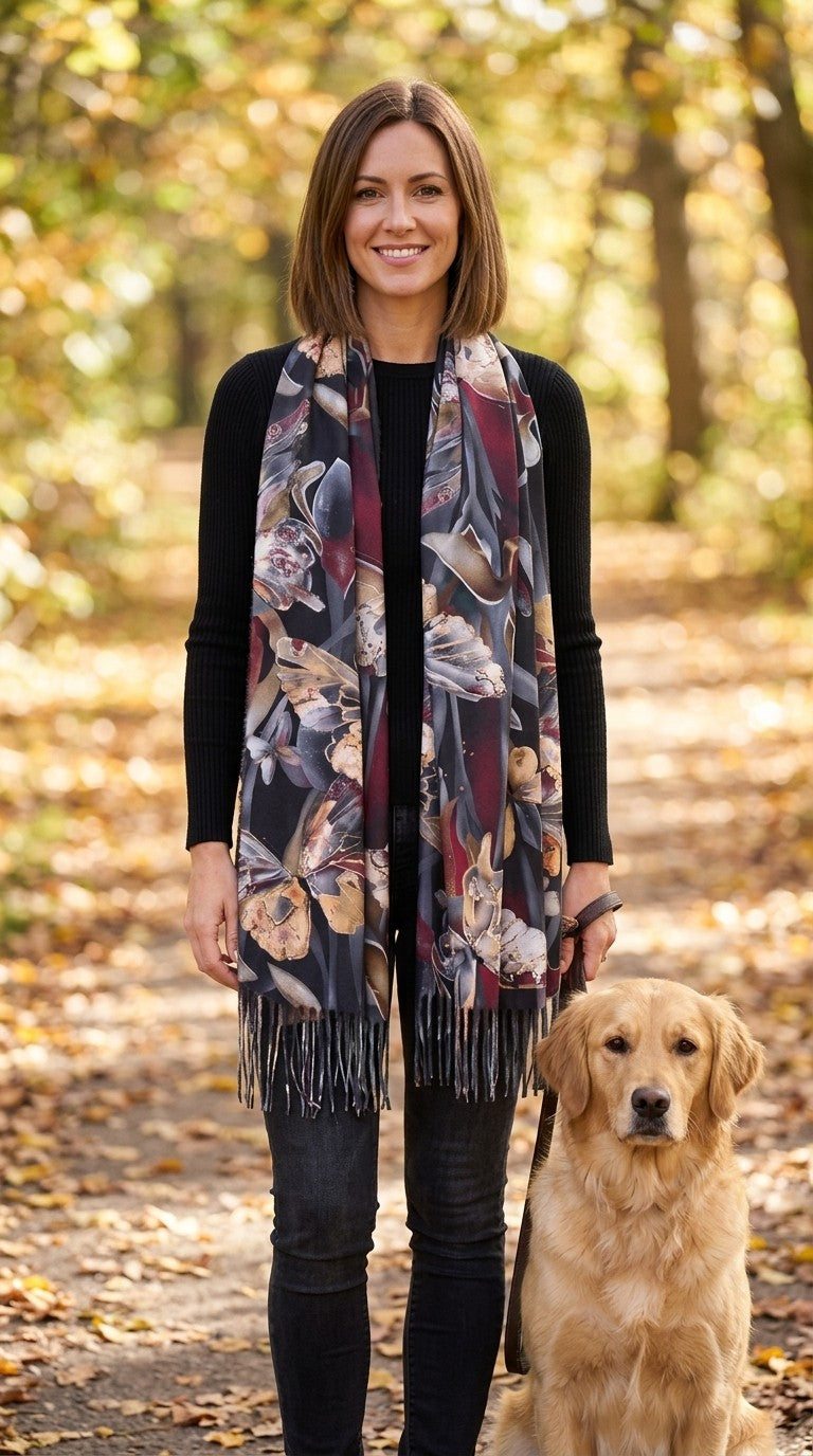 Butterfly Fringed Scarf