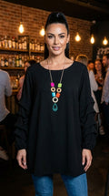 Ruched Sleeve Necklace Top