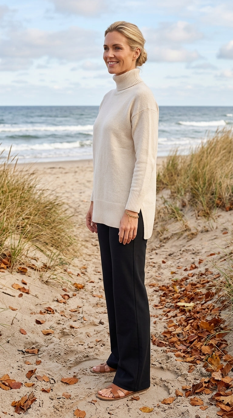 Wide Leg Stretch Trousers