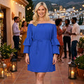 Ra Ra Royal Blue Off the Shoulder Dress