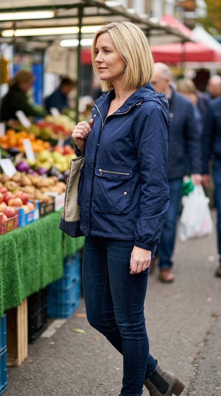Short Ruched Rain Jacket