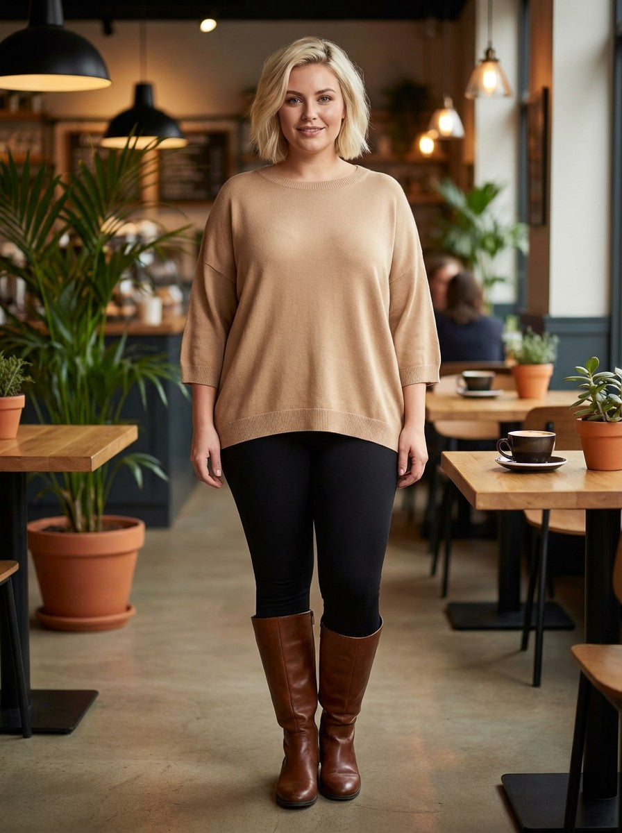Curve Slash Neck Jumper