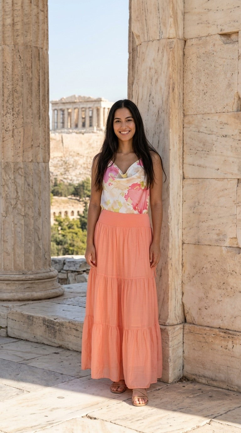 Silk Style Tiered Skirt