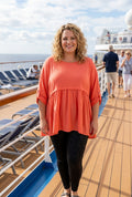Curve Adjustable Sleeve Jersey/Satin Tunic