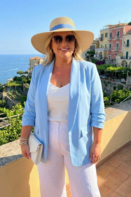 Ruched Sleeve Blazer (Curve)