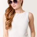 Frameless Oversized Sunglasses Navy