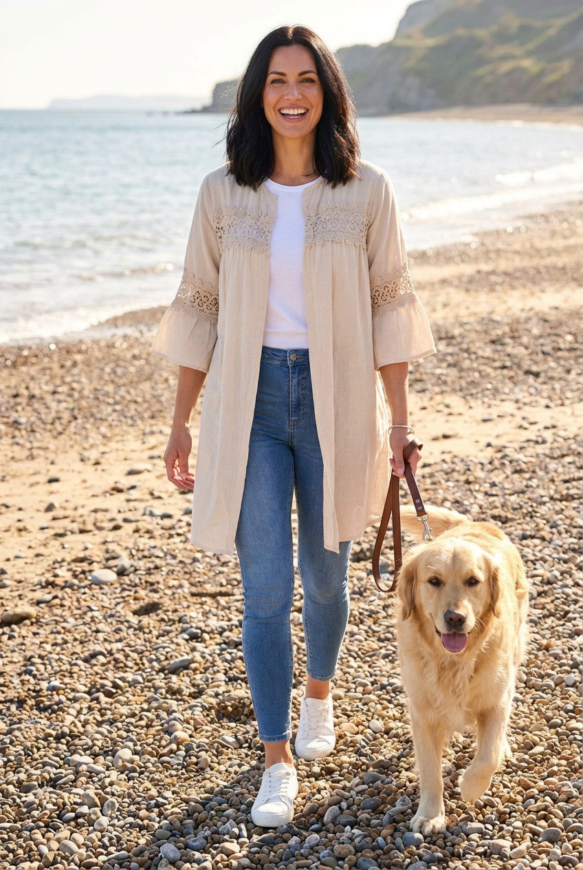 Open Front Lace Cardigan