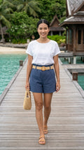 Belted Paper Bag Shorts