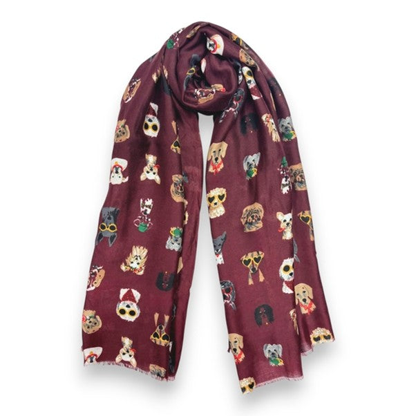 Cute Dog Print Scarf