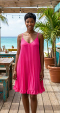 Pleated Short Dress
