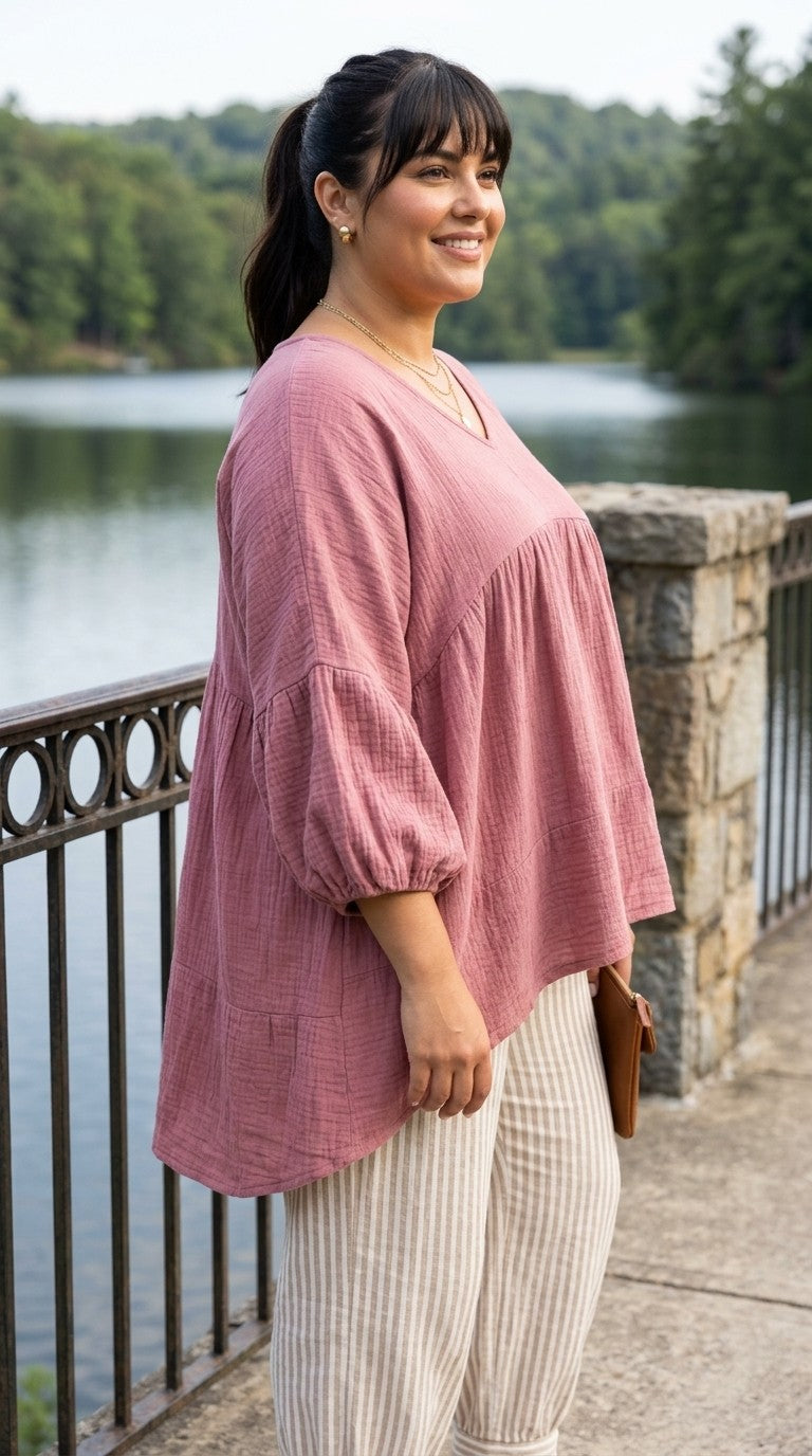 Curve V Neck Oversized Top