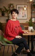 Round Neck Sequinned Love Heart Top