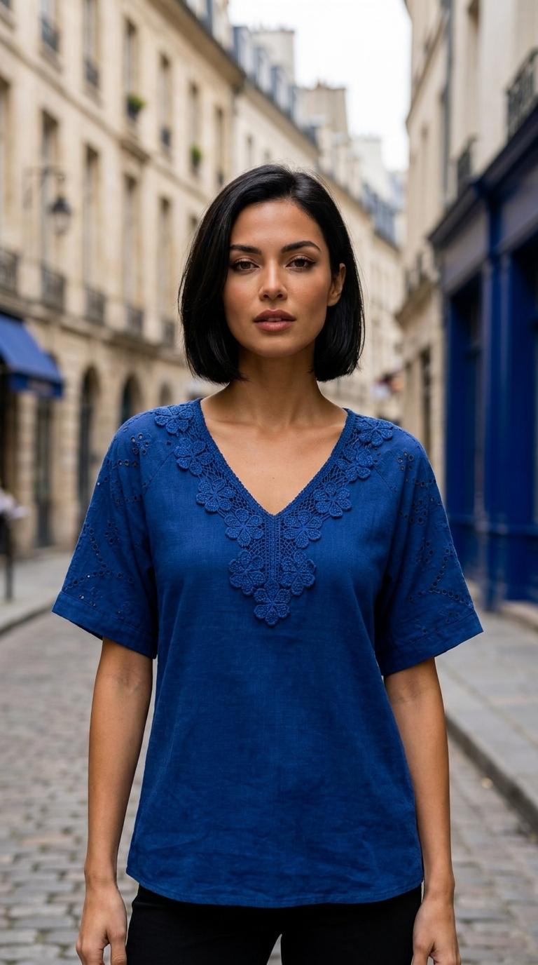 Curve Floral Crochet Top