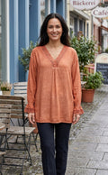 Curve Italian Vintage Wash Lace Detailed Top