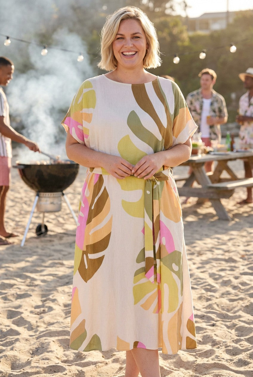 Curve Tropical Print Dress