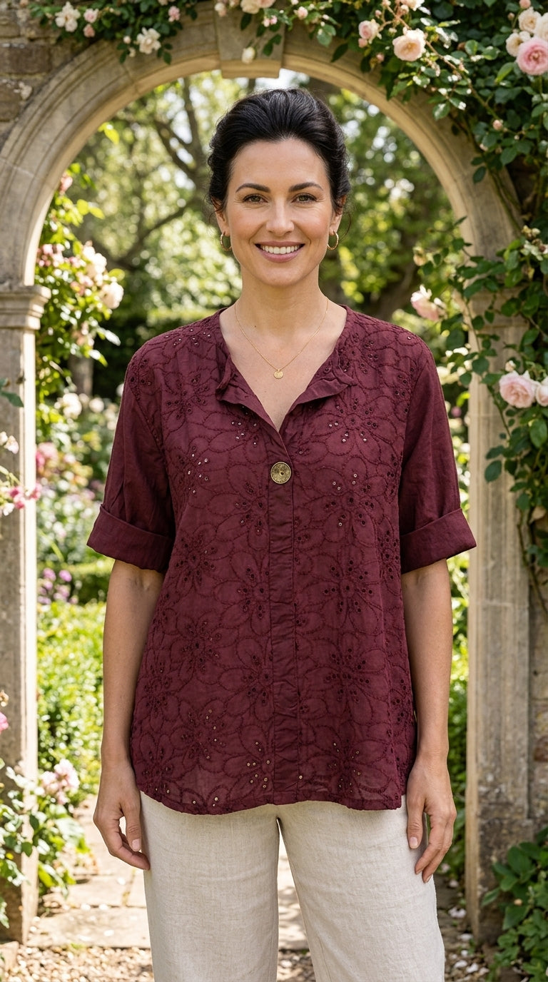 Embroidered Floral Shirt