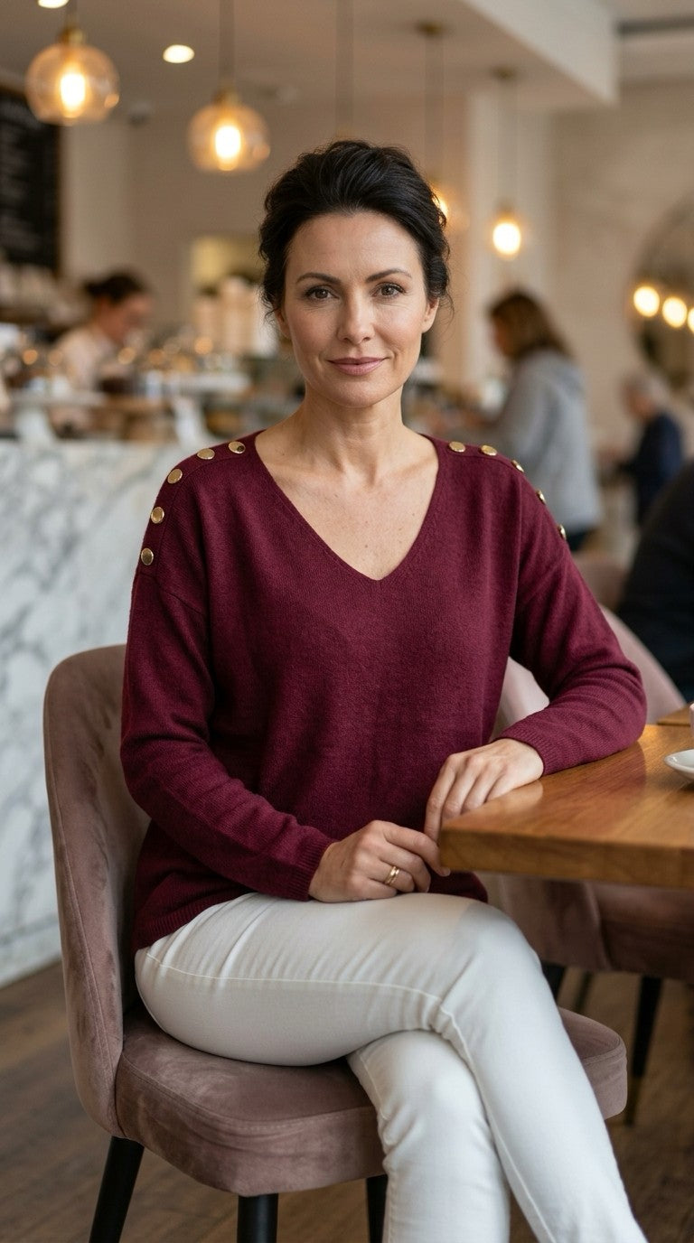 Shoulder Button Detail Jumper