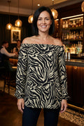 Animal Print Ruffle Sleeve Tunic