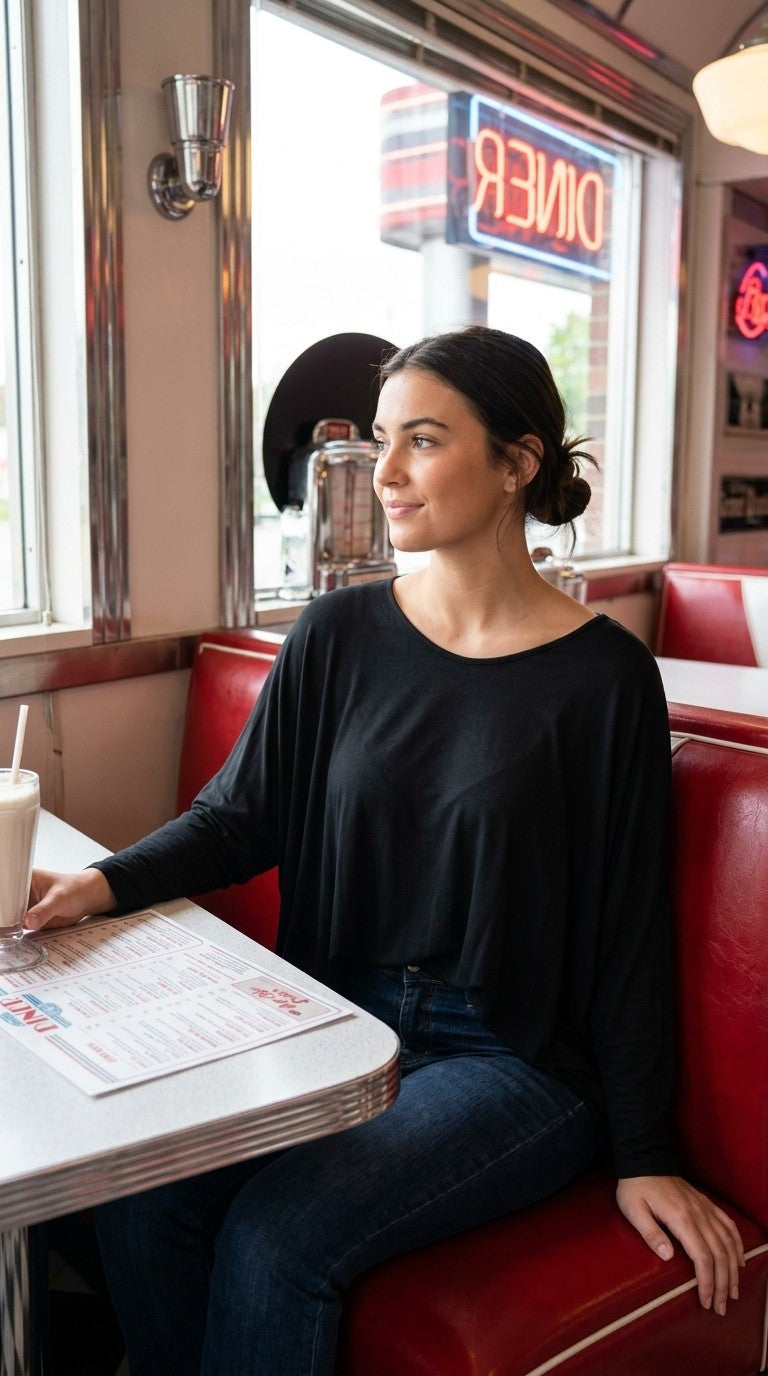 Simple V Neck Jersey Top