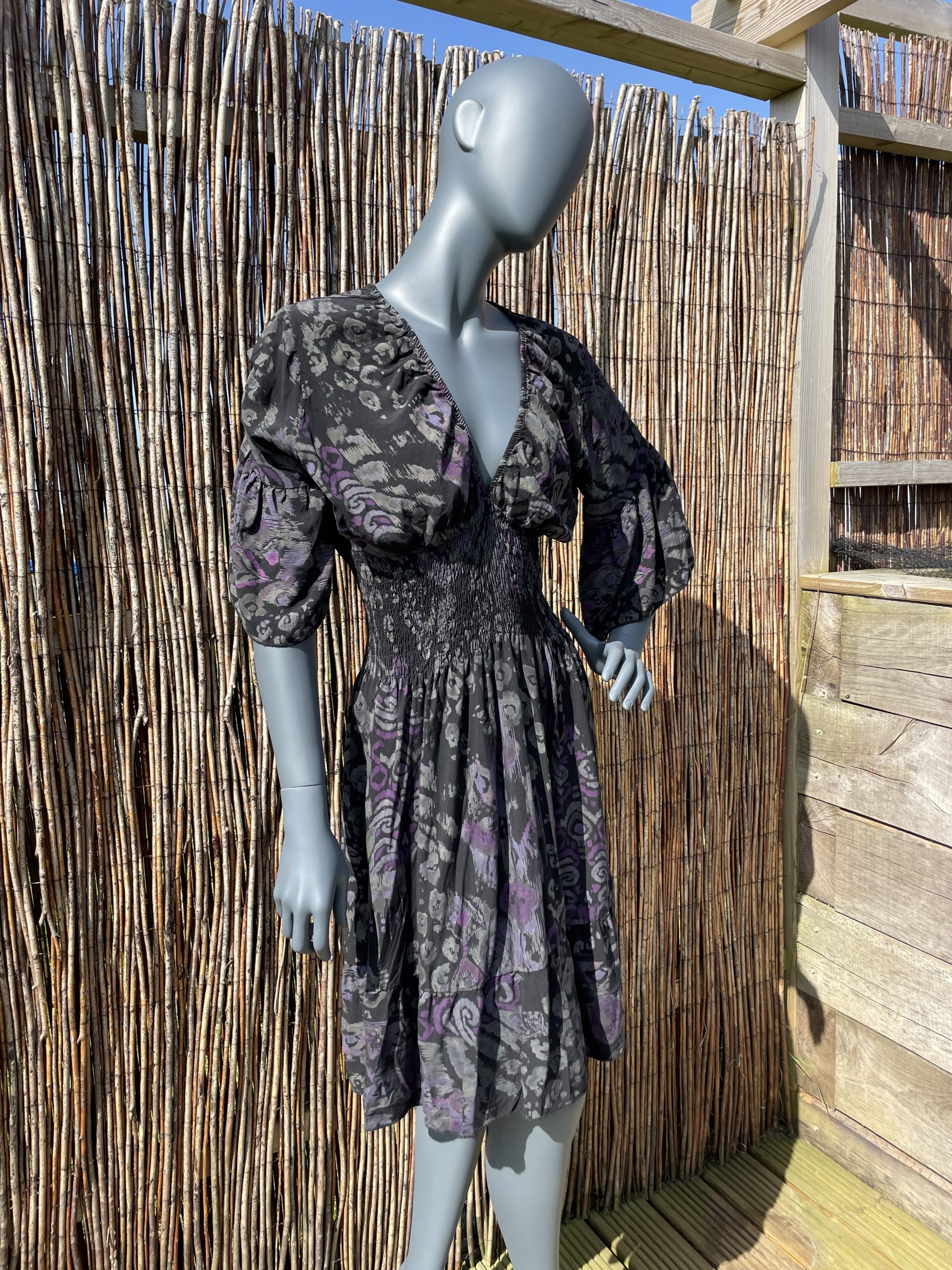 Black and Purple Plunge Dress - Rebel Yells