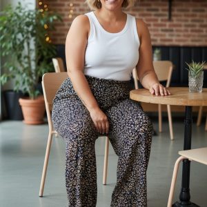 Curve Leopard Print Plisse Culottes