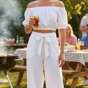 Off the Shoulder Top and Trousers