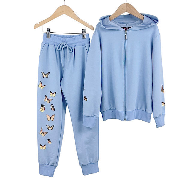 Baby Blue Butterfly Jogging Suit Rebel Yells