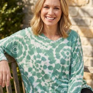 Tie Dye Spiral Print Top