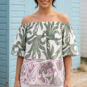 Off the Shoulder Printed Blouse