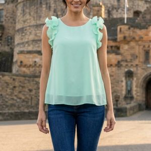 Chiffon Ruffle Sleeved Blouse