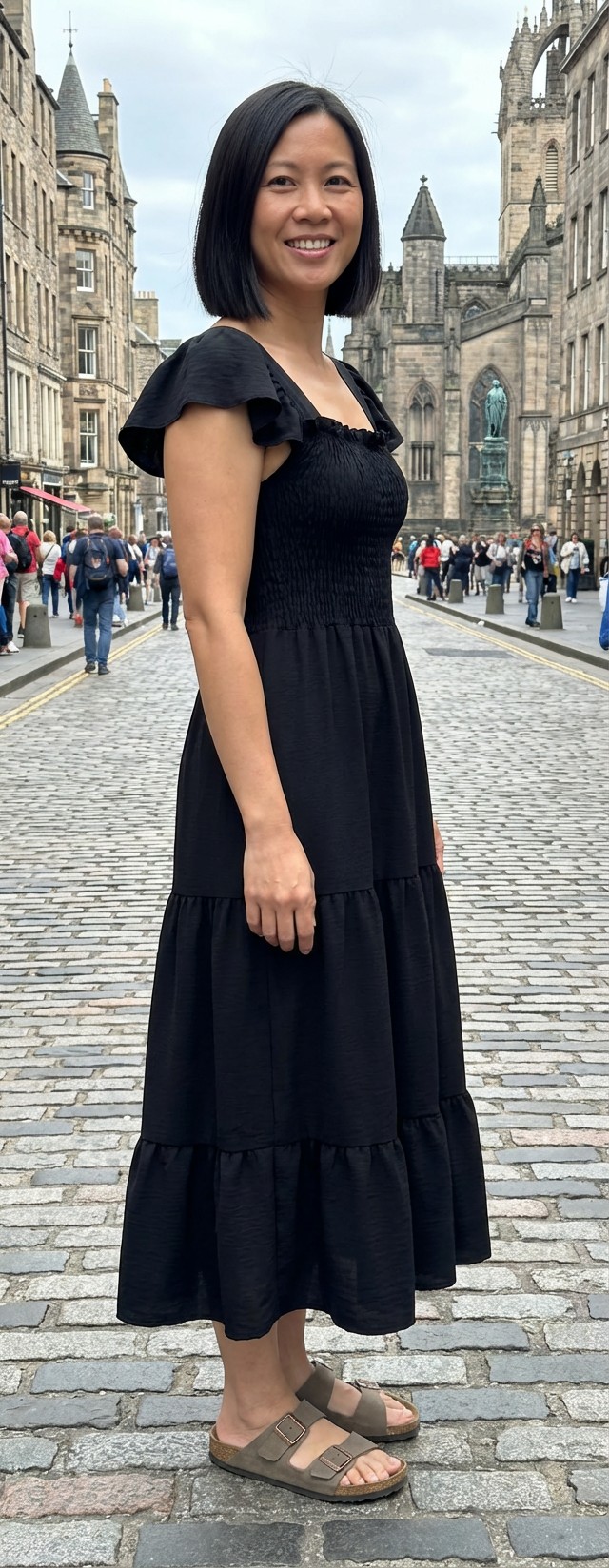 Black Tiered Sun Dress