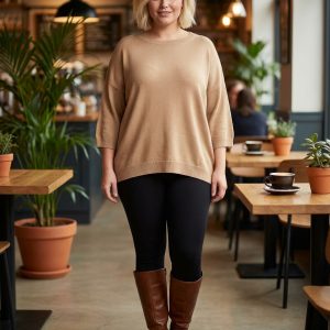 Curve Slash Neck Jumper