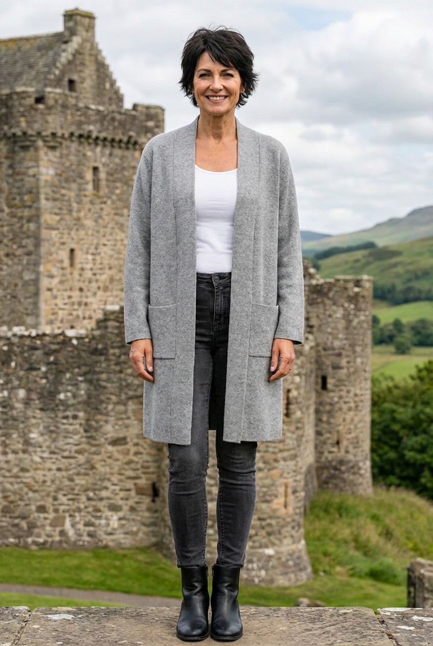 Two Pocket Collared Cardigan