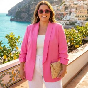 Ruched Sleeve Blazer (Curve)