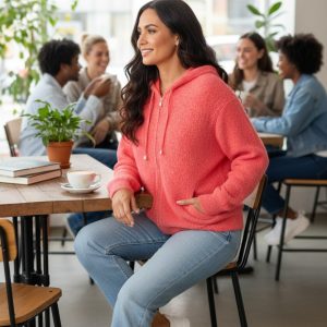 Spring Shades Cosy Knit Hoodie