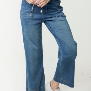 'Halara Inspired' Tie Detail Wide Leg Jeans
