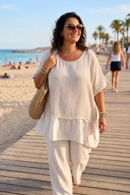 Curve Satin Trim Top - Image 6