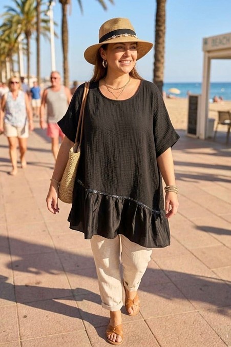 Curve Satin Trim Top - Image 5