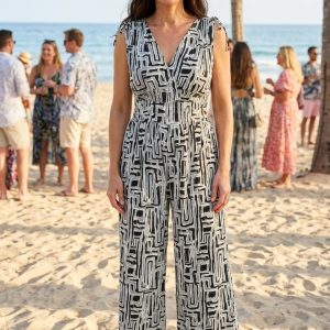 Black & White Print Jumpsuit
