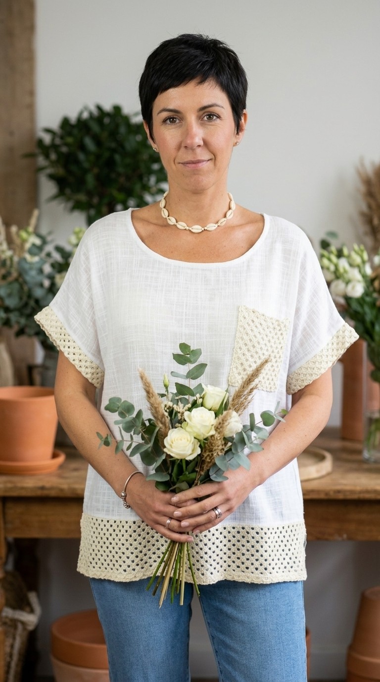Crochet Edged Top - Image 3