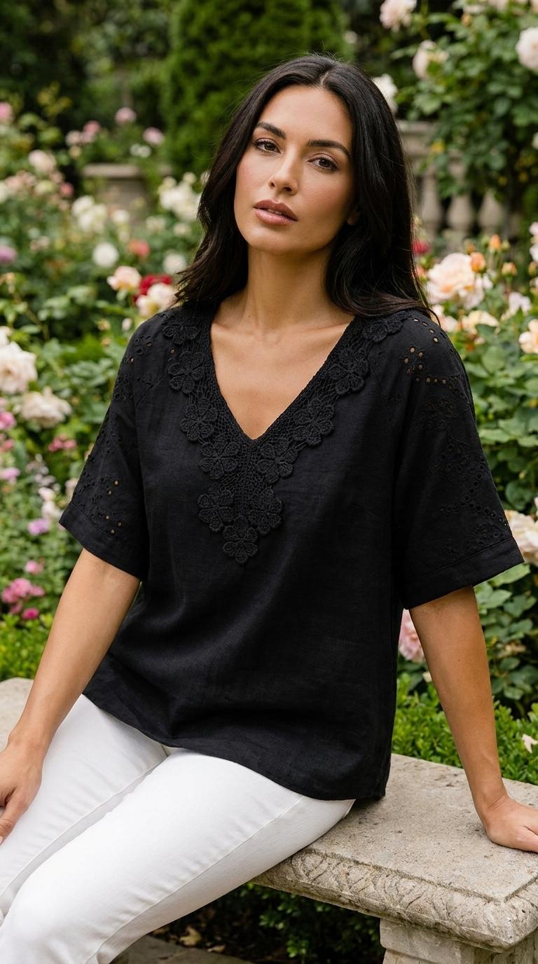 Curve Floral Crochet Top - Image 6