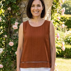 Textured Cut Out Sleeveless Top